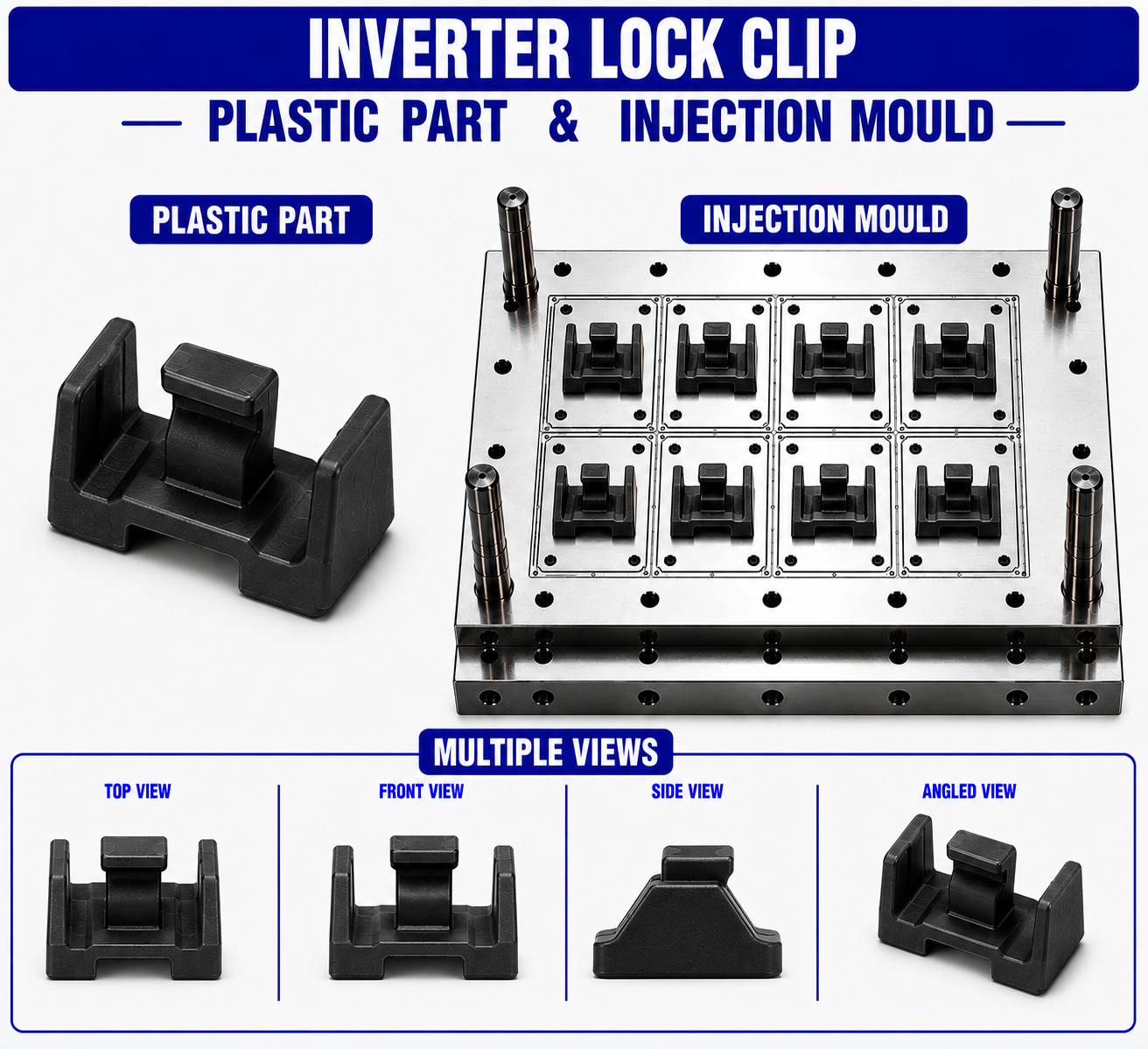 Inverter Plastic Lock Clip Mould and Moulding Service